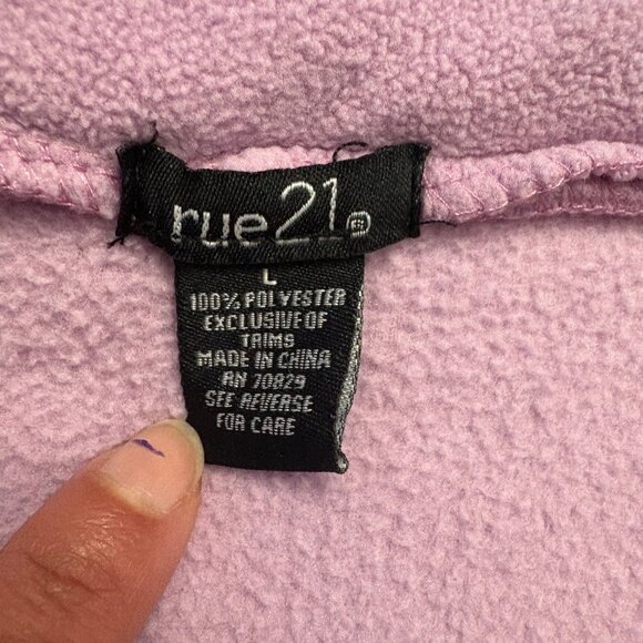 Lavender Fleece Quarter-Zip Pullover Sweatshirt W/ Kangaroo Pocket JuniorWomenL - Picture 5 of 12